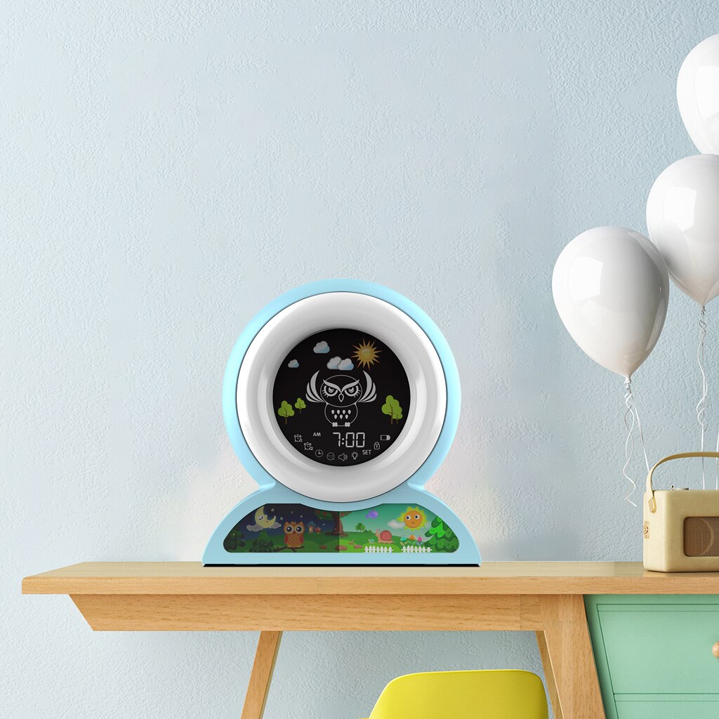 Kids Sleep Trainer Alarm Clock Bedside Digital Clock with Night Light& Music