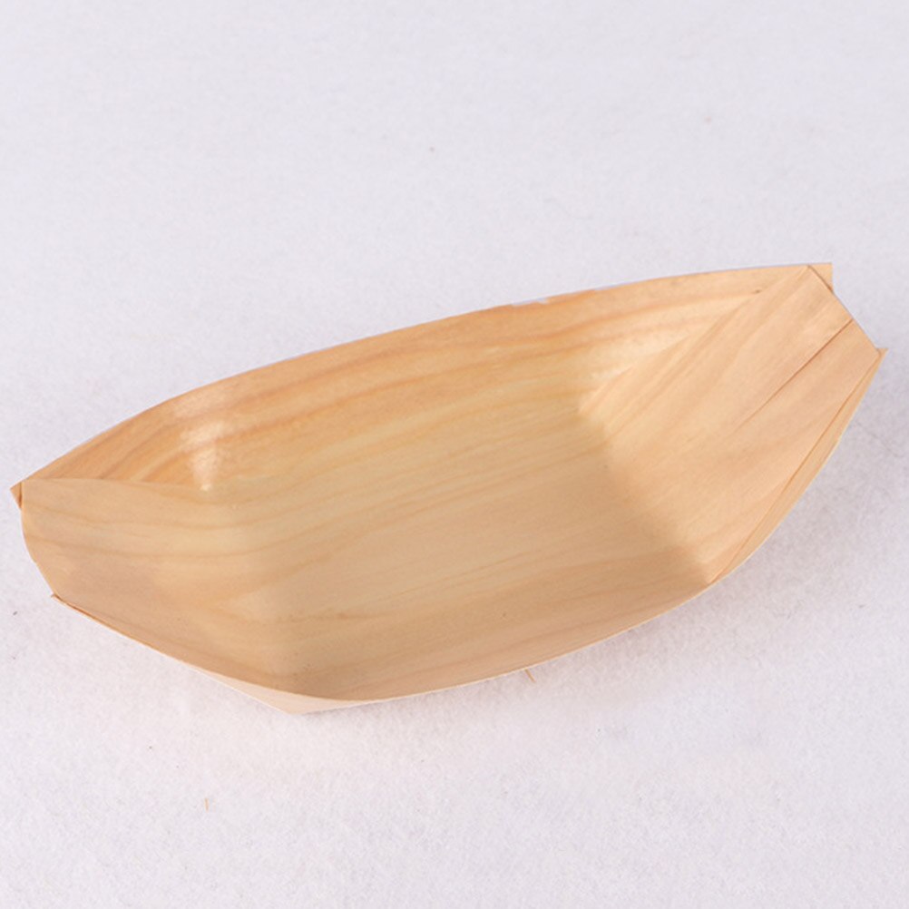 Food Tray Wooden Disposable Natural Birch Food Serving Tray Snack Tray Nibbles Tray for Caterers