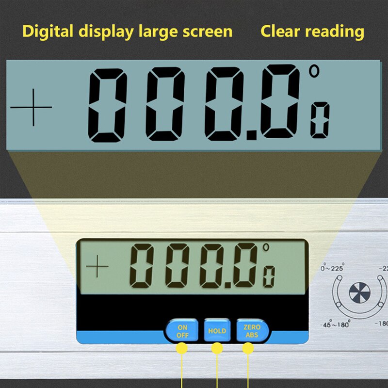 Multifunctional 25cm Digital Spirit Level High Precision Angle Measurer Electronic Protractor Inclinometer Bubble Angle Ruler