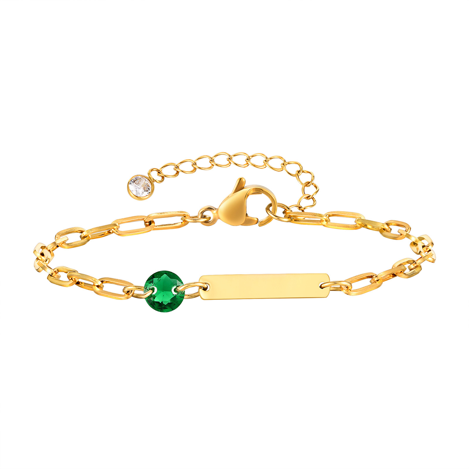 retro grüNe Zirkon Anhänger Halskette für Frauen, Kristallstein Kette Edelstahl vergoldet Luxus Geburtstagsgeschenke: Überzug Pistole