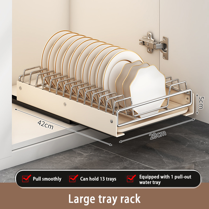 Keuken Afdruiprekken Onder Gootsteen Uittrekbare Lade Type Afdruiprek Huishoudelijke Pantry Planken Benodigdheden Multifunctionele Kast Organizer: Zwart Nikkel