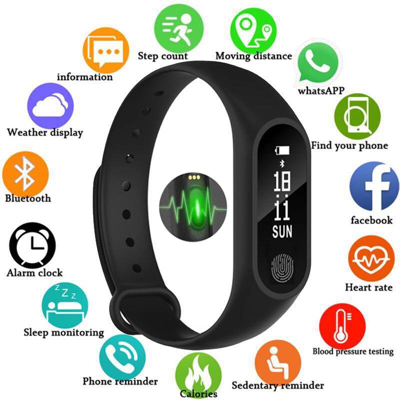 Wristband M2 Smart Bracelet Heart Rate Bracelet Waterproof Sport Fitness Band Stepcount Message Smart Loop Watch Alarm Clock