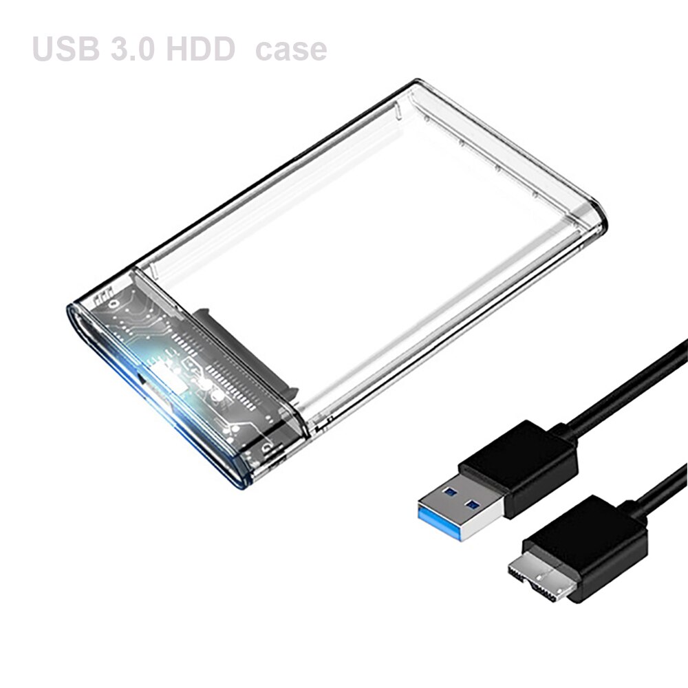 Scatola per disco rigido USB 3.0 tipo C HDD SSD Case unità disco fisso SATA da 2.5 pollici custodia esterna Shell componenti per Computer portatili: USB 3.0 transparent