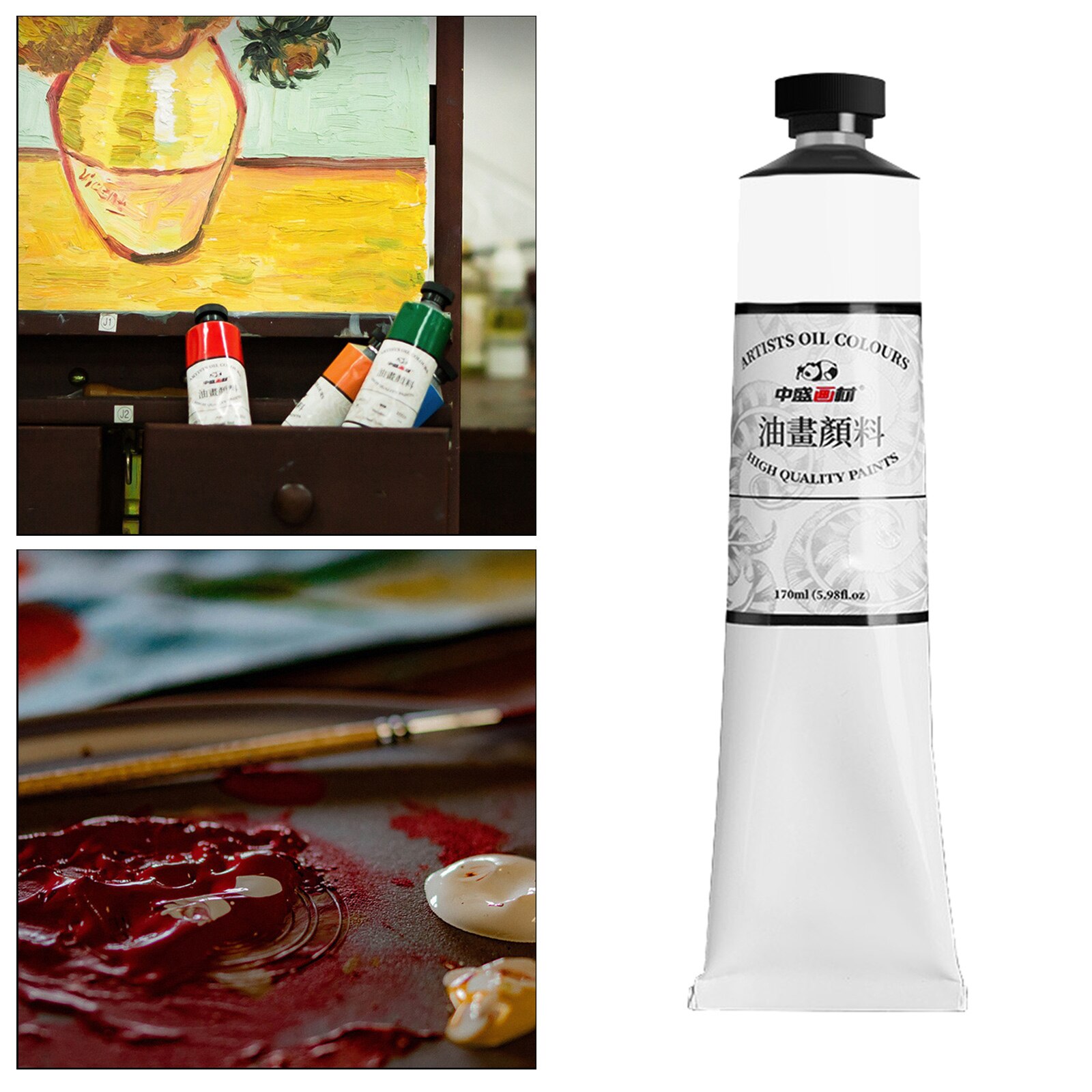 170ml Oil Paint Pigment for Artist Oil Painting Drawing Art Color Paint Supplies: White