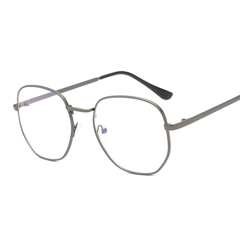 Gafas poligonales antiazules para mujer y hombre, gafas bloqueadas con Rayo Azul, para aliviar la fatiga, gafas hexagonales para ordenador, gafas con montura metálica