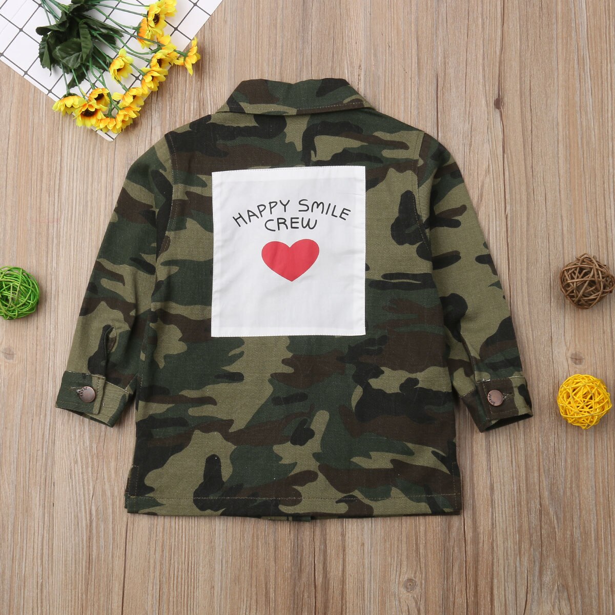 Brand Autumn Infant Kids Boy Girl Jacket Coat Camouflage Long Sleeve Back Heat Print Patchwork Warm Jacket 2-8Y