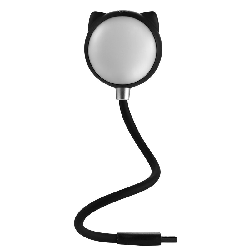 DISOUR Mini Bluetooth Speaker Wireless USB Interface with Touch Adjustable LED Light Cartoon Subwoofer Small Sound Night Light: Black