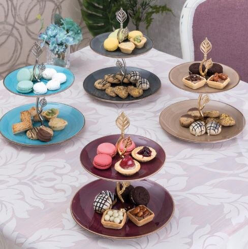Turkisk choklad plommon färg choklad chip cookie vikt presentation 3 delar färgglad presentation tallrik