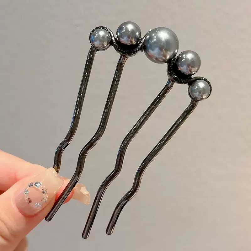 Horquillas coreanas de perlas en forma de U, pinzas para el cabello para mujer, horquillas de Metal de estilo , horquillas de perlas Vintage, herramientas de estilismo para el cabello,: Rojo rosado