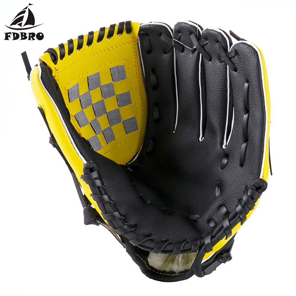 FDBRO 1*Baseball Glove PU Thickened Baseball Gloves Children Youth Closed Basked Softball Gloves Baseball Glove Leather