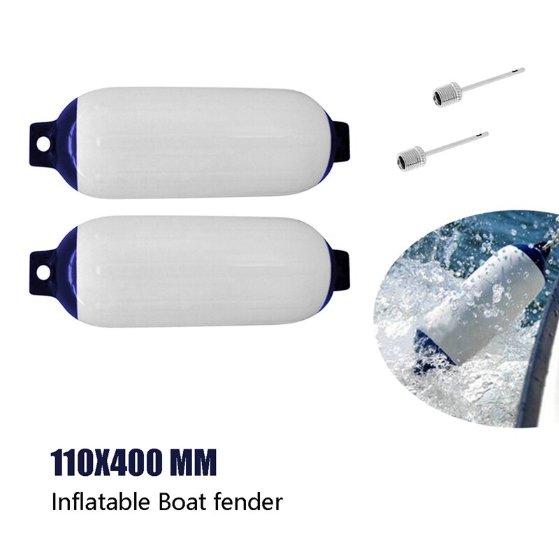 2 stuks opblaasbare bootfenders van pvc, bootankerbumper, marinebootfender voor boot, zeilboot, kajuit enz. ( (4.5 x 16 inch): Default Title