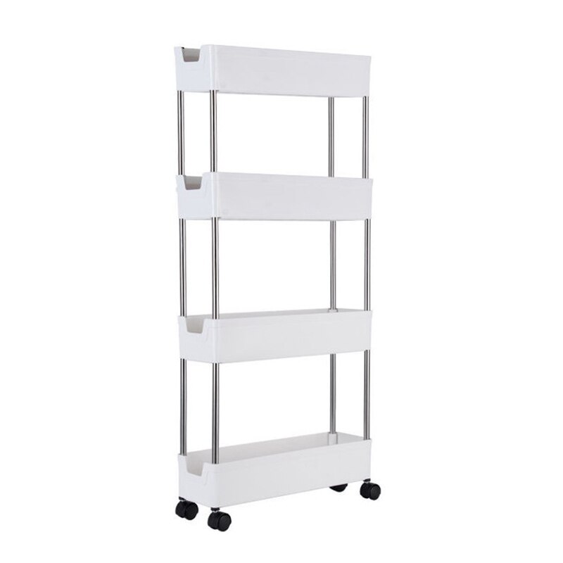 Storage Trolley Floor Storage Trolley Mobile Slot Storage Rack Multi-Layer Storage Trolley-Narrow