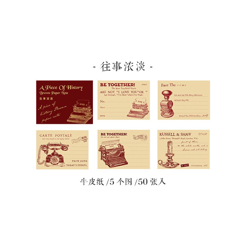 50 pcs /lot Vintage INS Kraft paper Decorative material paper Retro Collection collage Labels handmade Scrapbooking supplies: 5
