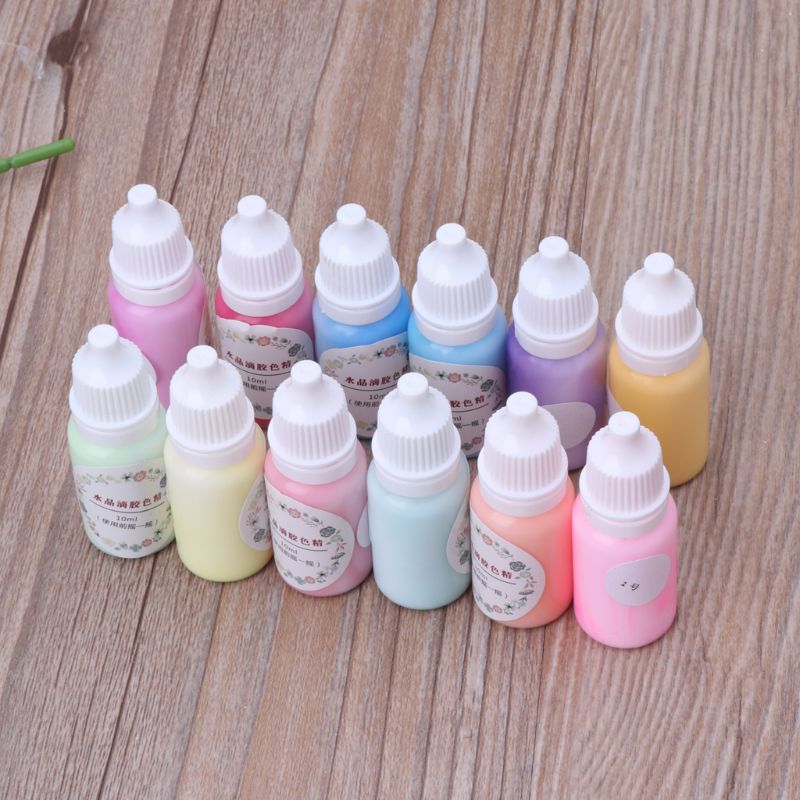 12 Bottles Liquid Macaron Candy Color Resin Pigment Dye Resin Epoxy Jewelry DIY