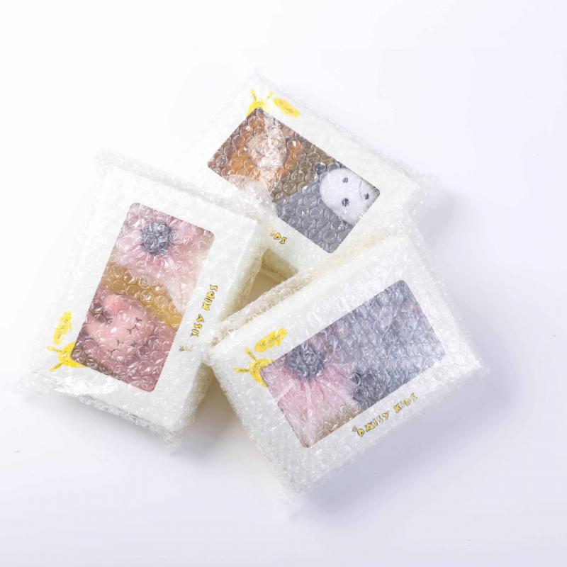 2 paar/set baby katoenen sokken kartonnen doos boutique poppensokken dubbel gekamde baby meisjessokken 0-4t