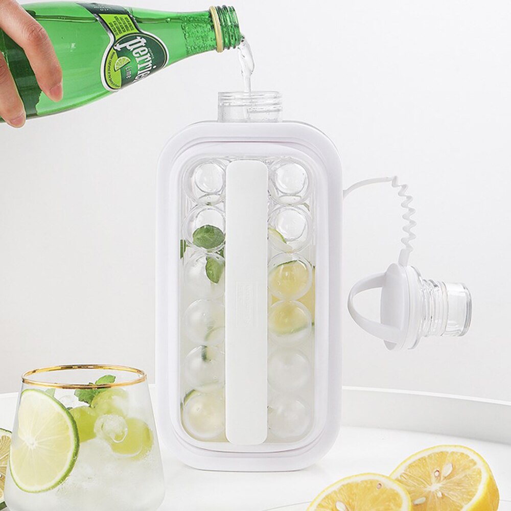 2-in-1 Portable Ice Cubic Maker Kettle Bar Ice Maker Container with Lid for Cocktail Ice Coffee Ice for Cold Drinking Ice Tray