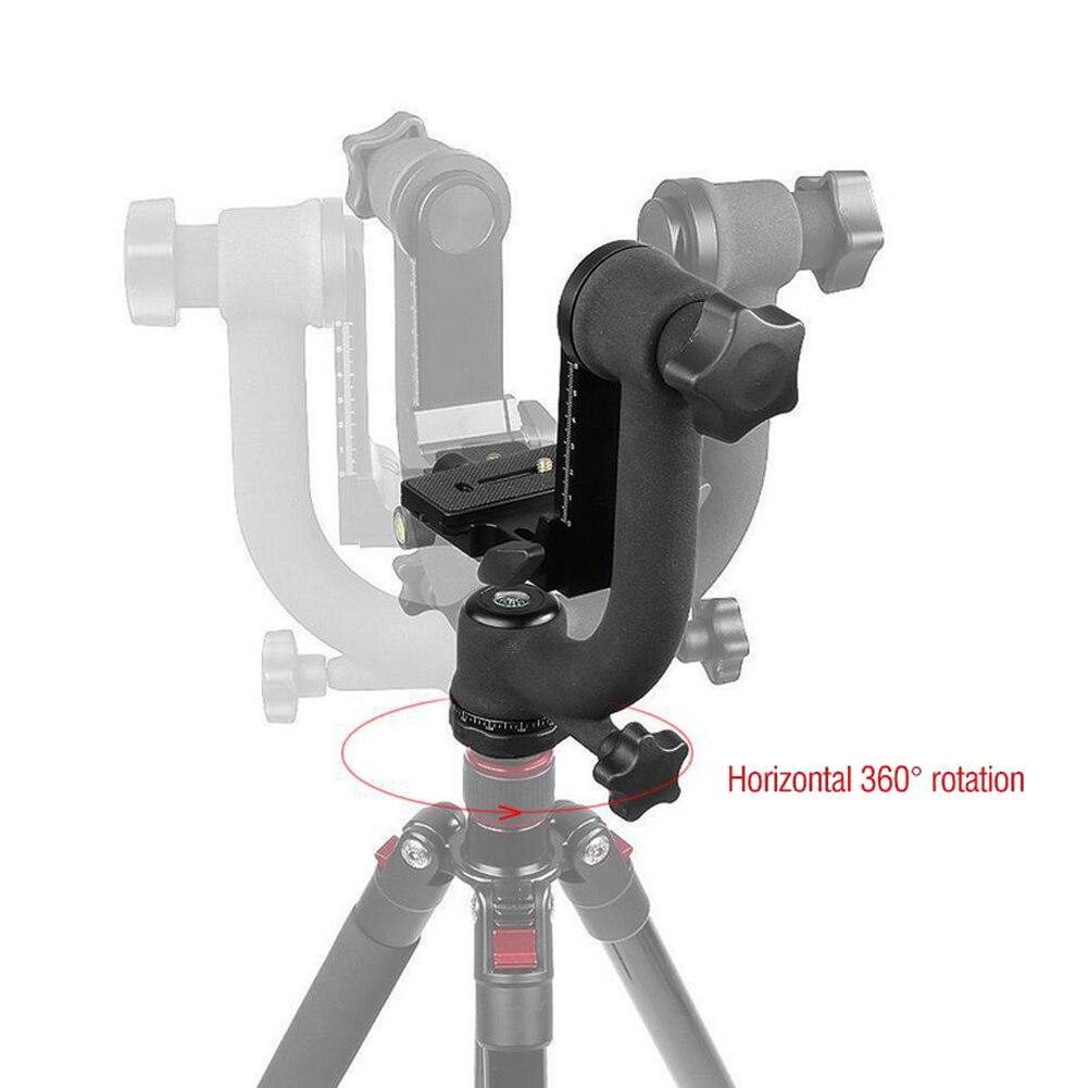 Panoramisch 360 Graden Verticale Pro Gimbal Statiefkop 1/4 Inch Schroef Telelens Quick Release Plate Voor Dslr Camera