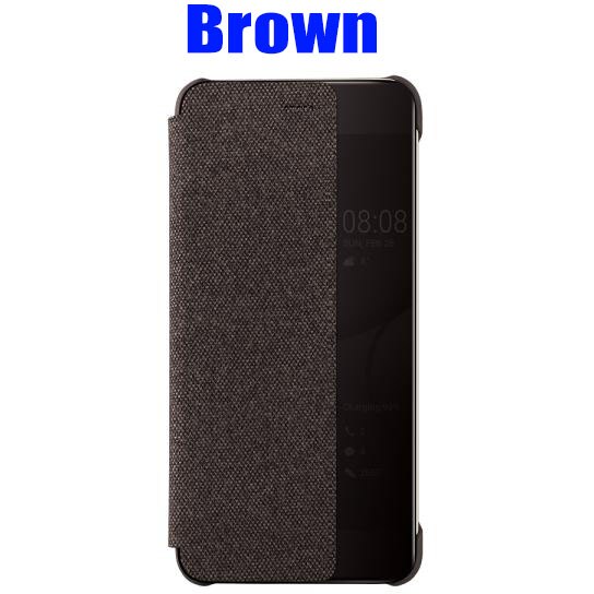 Case For HUAWEI P10 Plus Official Smart View Call ID Leather flip Cover for HUAWEI P10 PLUS Mate9 Pro HP106: For Huawei P10 Plus / Brown