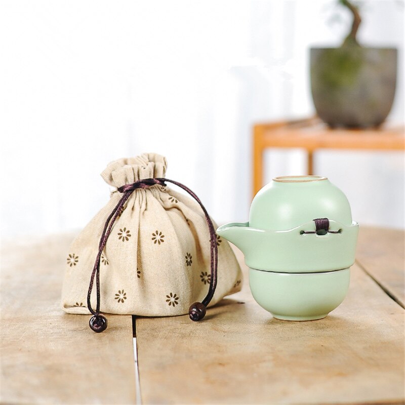 Conjuntos de utensílios de chá de cerâmica portátil para kung chá china bule com xícara de chá conjuntos de chá de viagem chaleira água escritório em casa drinkware gaiwan