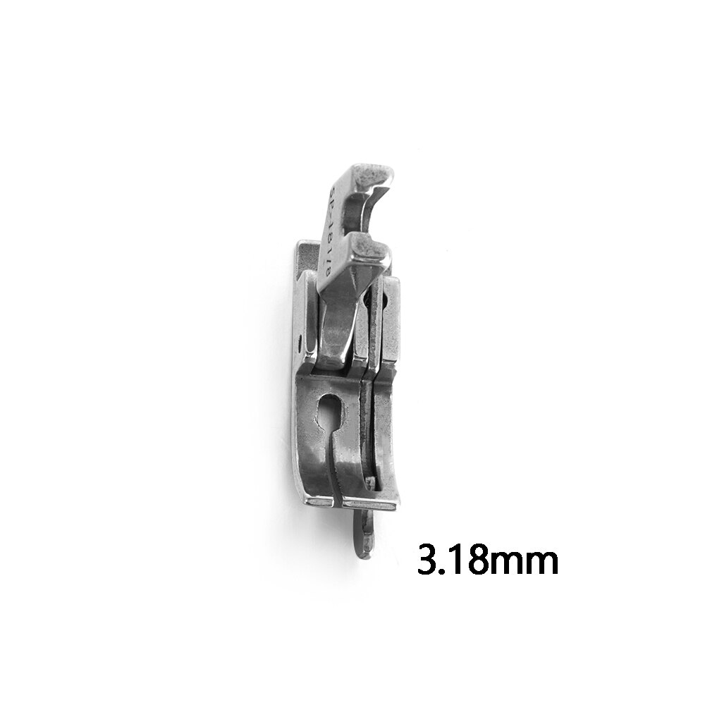 Pied-de-biche en métal pour Machine à coudre industrielle 1/4, 1/8, 3/8, 1/16, 3/16, 5/16, 1/32, SP-18, bord mobile, aiguille simple, 1 pièce: 3.18mm