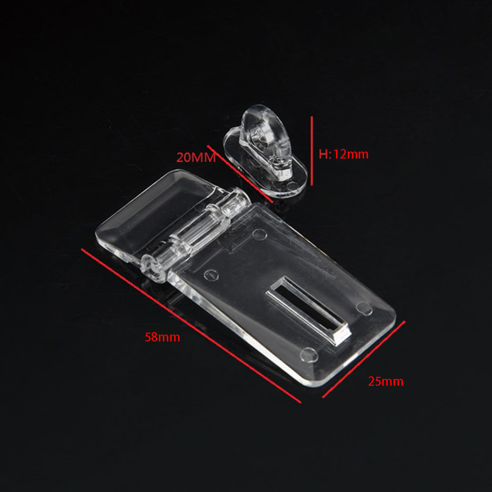 ​Transparent Lock Acrylic Door Box Drawer Lock Hinge Door Latch Plastic Clasp Buckles Clear Acrylic Hasp & Staple Set 1/2/5pcs