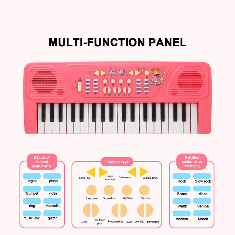 37-- tasters digitalt elektrisk piano keyboard bærbart multifunksjonelt keyboard med mikrofon musikk keyboard elektrisk keyboard