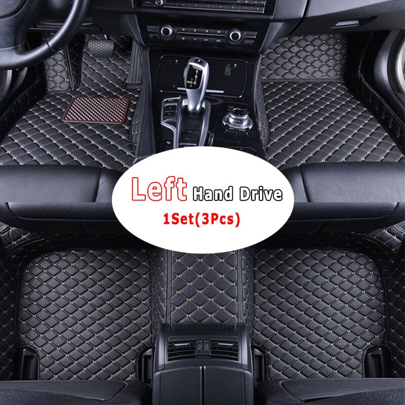 For Honda Cr-z CRZ cr z Car Floor Mats Auto Carpets Foot Rugs Interiors Accessories Waterproof Dash Mats: LHD(3pcs)black beige