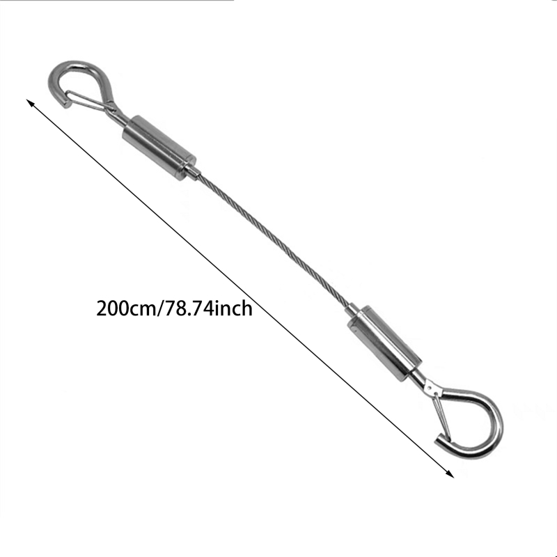 Adjustable Automatic Wire Rope Spring Hook Clothesline Picture Hanging Solution System Suspension Code Stainless Steel Cable: Orange