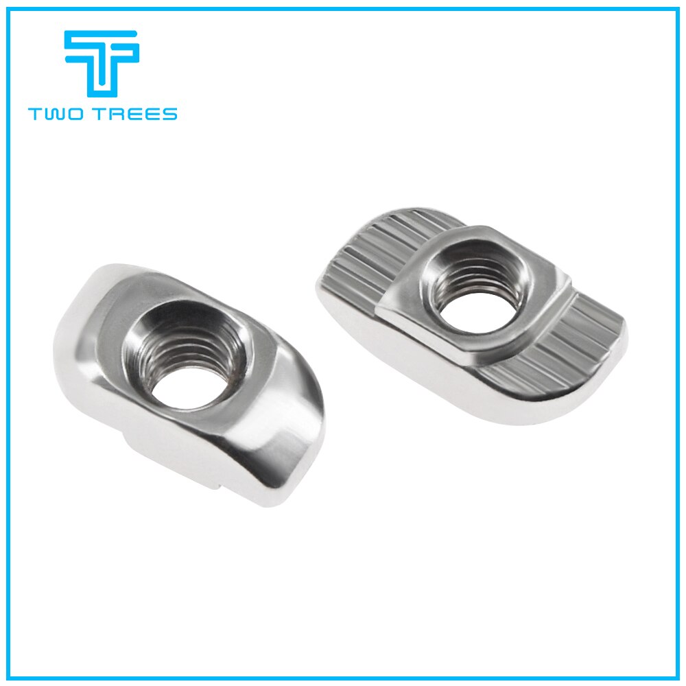 50 teile/los ZWEI BÄUME 3D Drucker Teile M3/M4/M5 Kohlenstoff Stahl T typ Muttern Verschluss Aluminium Anschluss für Industrielle Profil