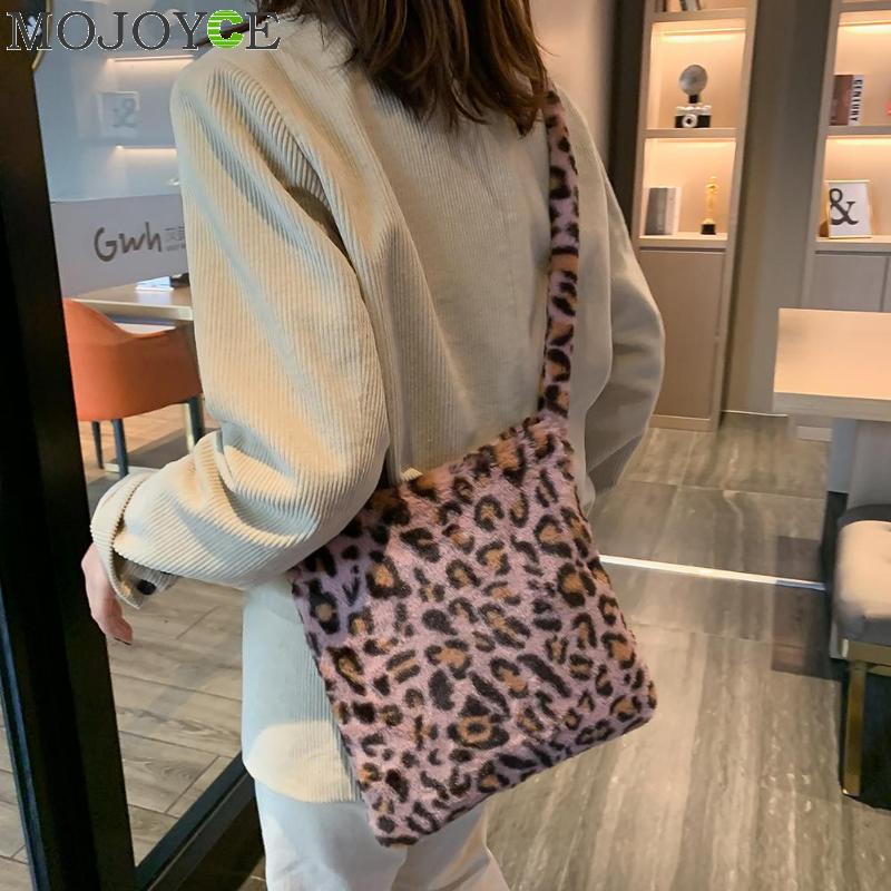 Umhängetaschen Für Frauen Winter Leopard Schulter Umhängetasche Dame Warme Handtaschen Mädchen Weihnachten