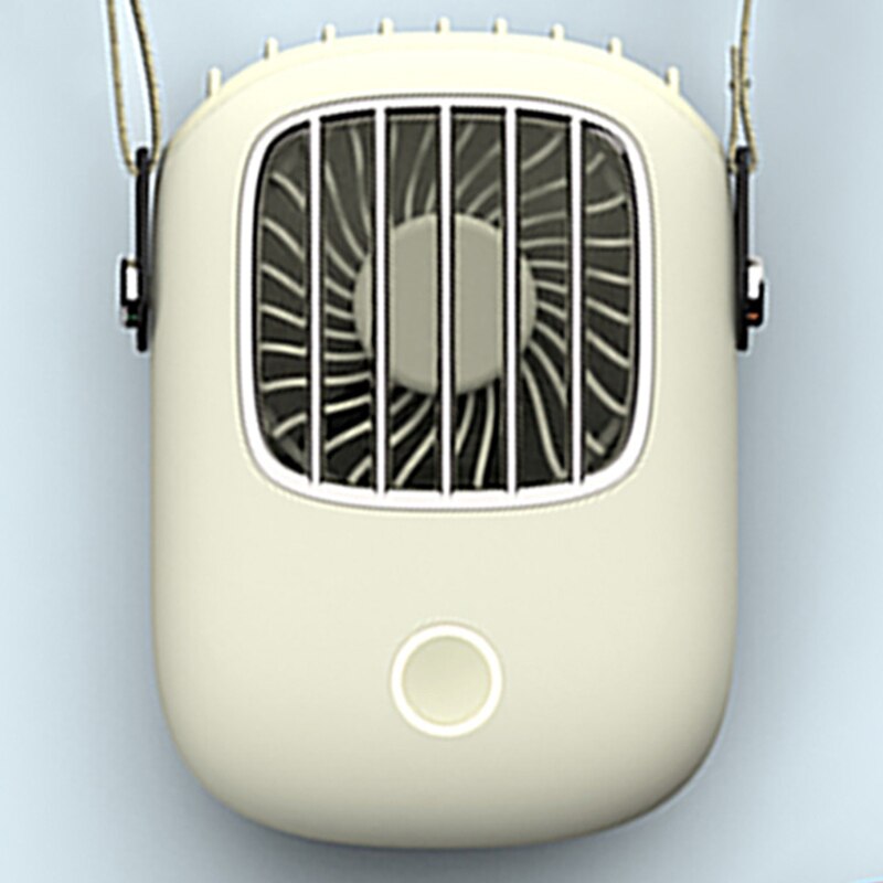 Xiaomi ventilador portátil para colgar en el cuello Mini ventilador de refrigeración de aire de bolsillo Cordón de viaje de verano al aire libre ventilador recargable USB refrigerador manos libres: Blanco
