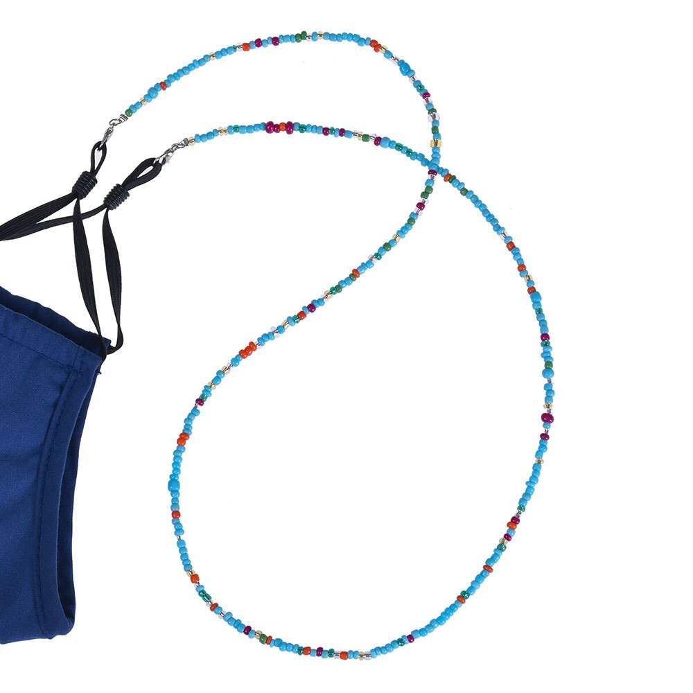 10 stuks regenboogkleurige masker glazen bedel kralen lanyard handgemaakte nek anti-dropping & lost dubbele gesp unisex ketting sieraden