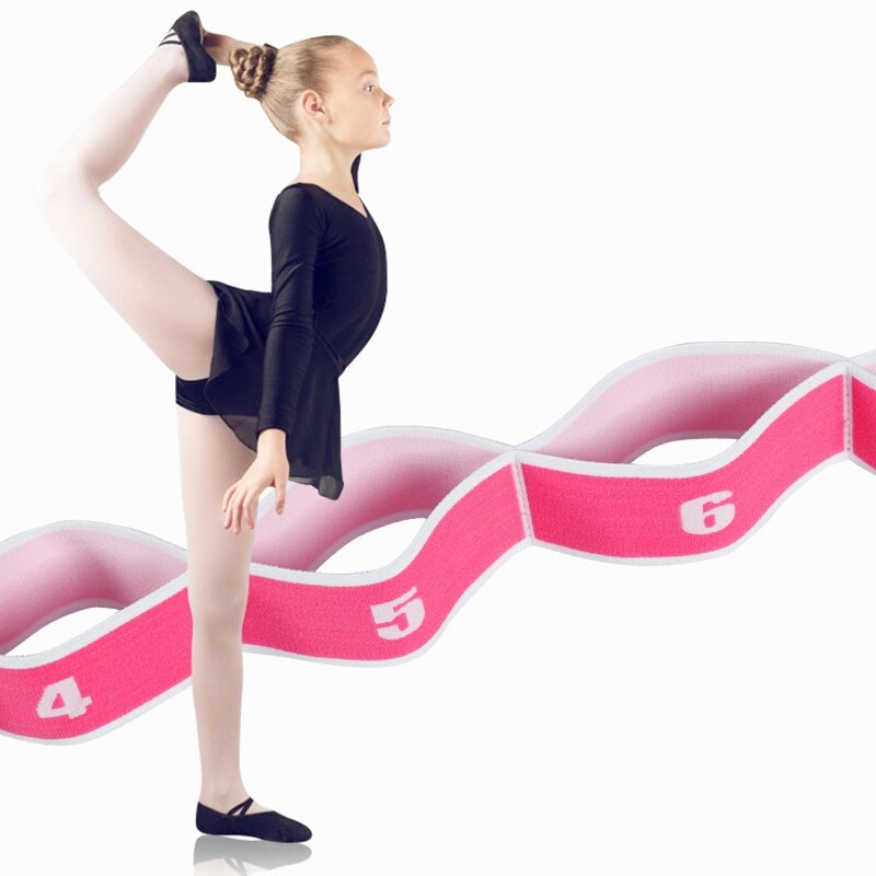 Split Stretching Yoga Stretch Strap Met 8 Loops Elastische Nylon Latex Latin Dance Band Taaiheid Training Tool