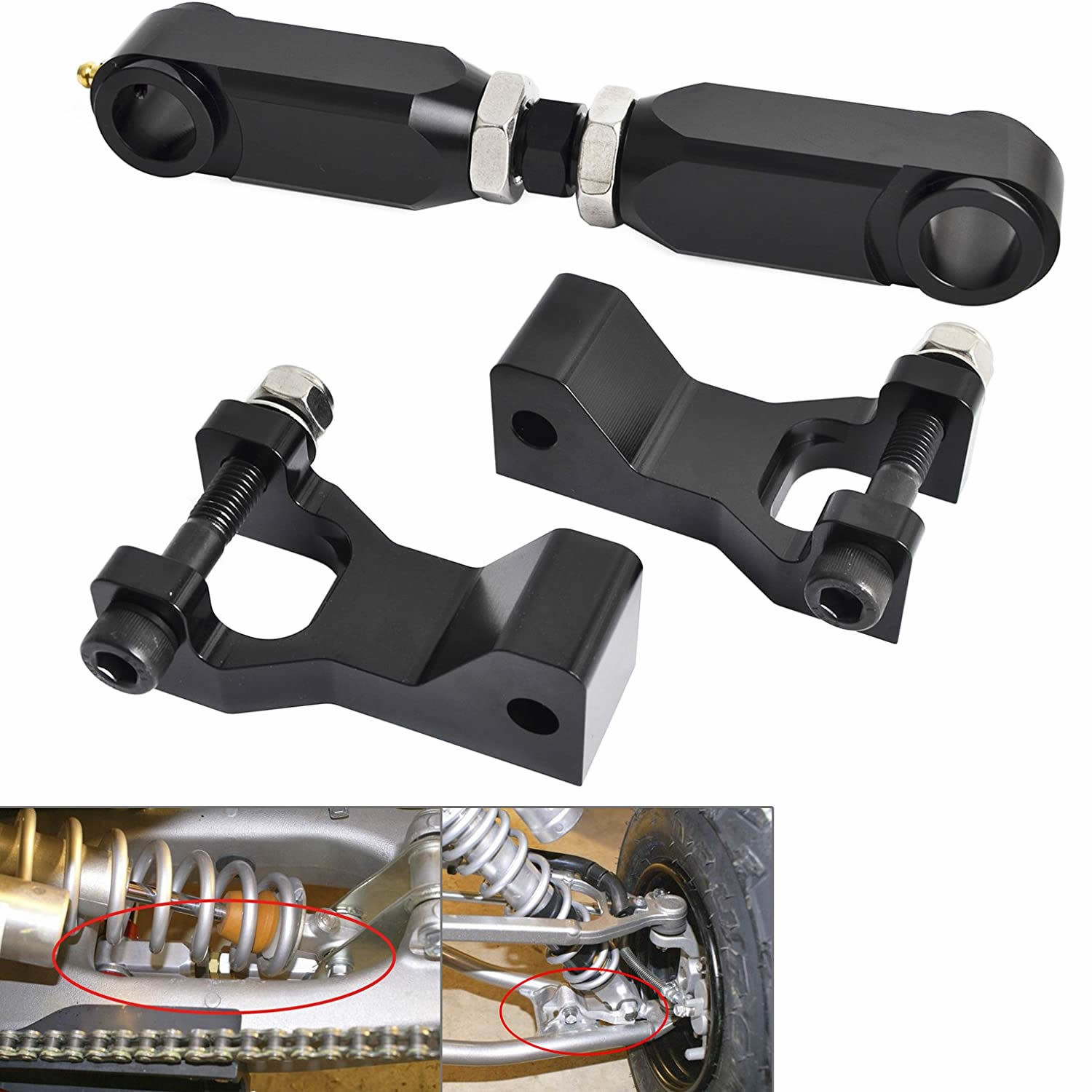 Kit de rabaissement avant et arrière pour ATV noir, 3.5 pouces, pour Raptor 350 YFM350 2004, 660, 660R, YFM660R, -2001, 2005, 700, 700R, YFM700, 2006,