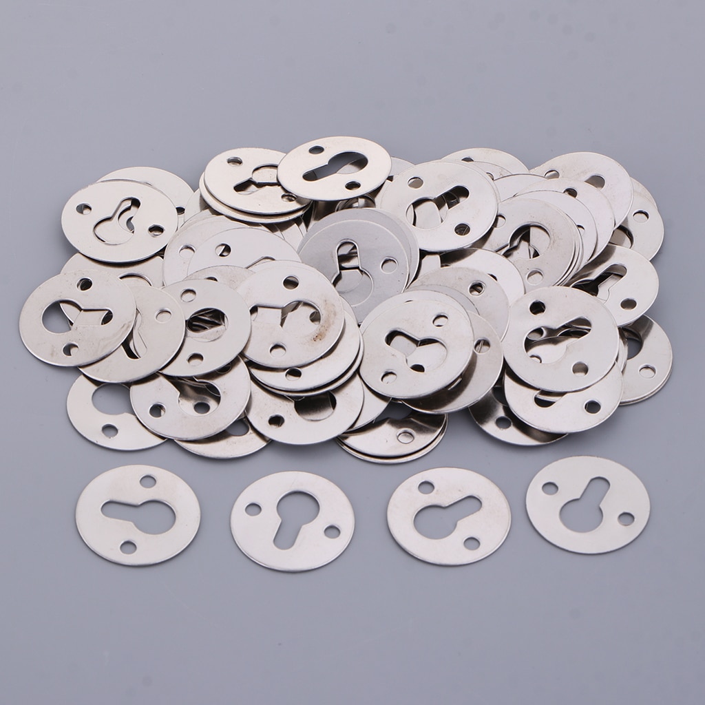100 Stuks Silver Tone Metal Keyhole Hanger Fasteners Opknoping Haken Voor Foto Frames, Plank Spiegel Beugels