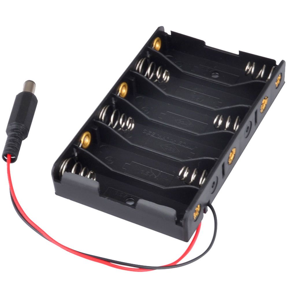 MIIQNUS nuovo 6 x AA supporto per custodia per batteria con Jack di alimentazione DC2.1 per Arduino Diy Power Bank IqosBattery Holder