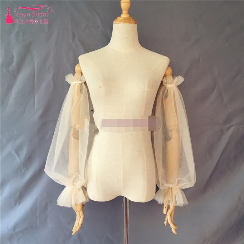 Neue Elegante Champagne Hochzeit Handschuhe Weichen Hochzeit Zubehör Up und unten elastische puff ärmeln DQG815