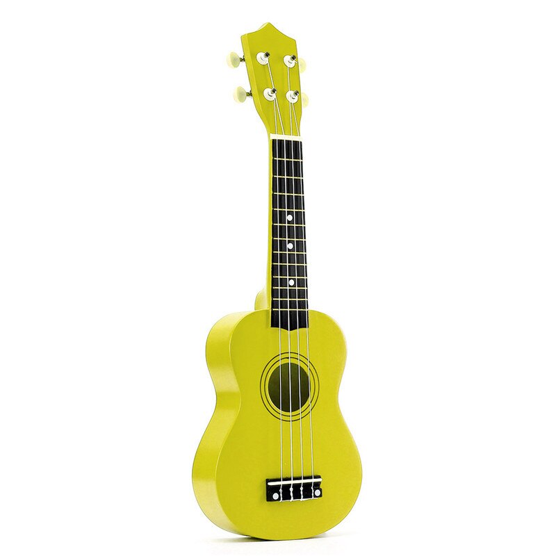 21 inch Ukelele Sopraan Basswood Akoestische Nylon 4 Strings Ukulele Kleurrijke Mini Gitaar Voor Kinderen met snaren en picks: yellow