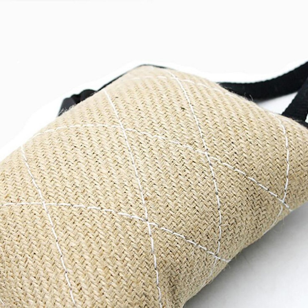 Juguetes de entrenamiento para perros, almohada de cáñamo para masticar con asas, almohada de yute para morder, juguetes de entrenamiento para perros, Limpieza de dientes para masticar mascotas