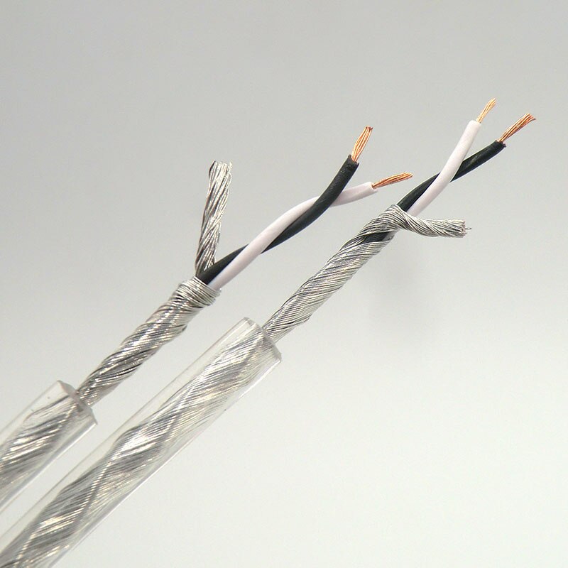 Flexible 2 Core Cable Cabinet Internal Connection Wire Twisted Tinned Copper Shield Earphone Transparent Audio Signal Line
