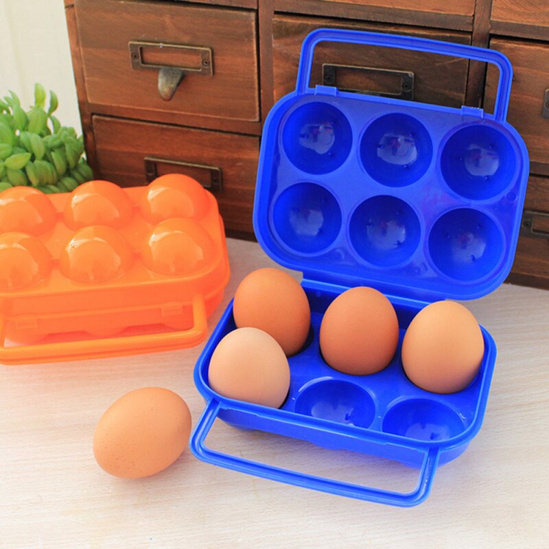 6 Grids Egg Holder Box Kitchen Storage Box Egg Carrier For Outdoor Camping Hiking Picnic