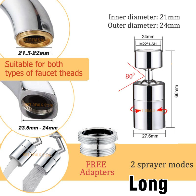 Doppelter Funktions-Anti-Spritzschutz-Bubbler, Küchenarmatur-Belüfter, 360-Grad-Schwenk-Wasserhahn-Diffusor, Badezimmer-Wasserfilter-Düsenmischer: YELLOW