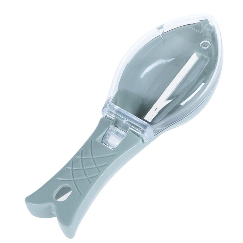 Fish Skin Graters Fishing Skin Scraping Peeler Brush Fast Remove Scraping Scales Device with Cover Kitchen Fish Cleaning Tool: Blue