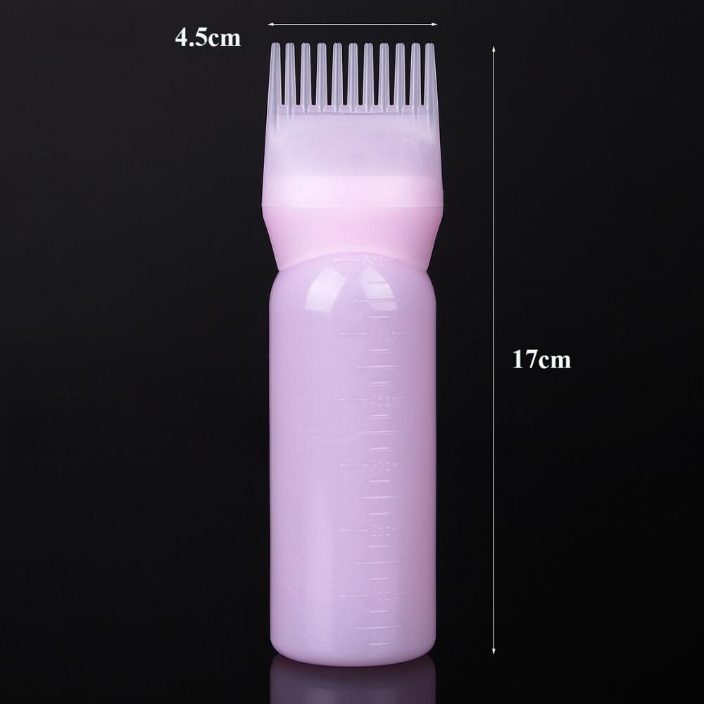 120ml flerfarvet hårfarve genopfyldelig skala flaske applikator kam plast dispensering hårfarvning frisør styling værktøjer