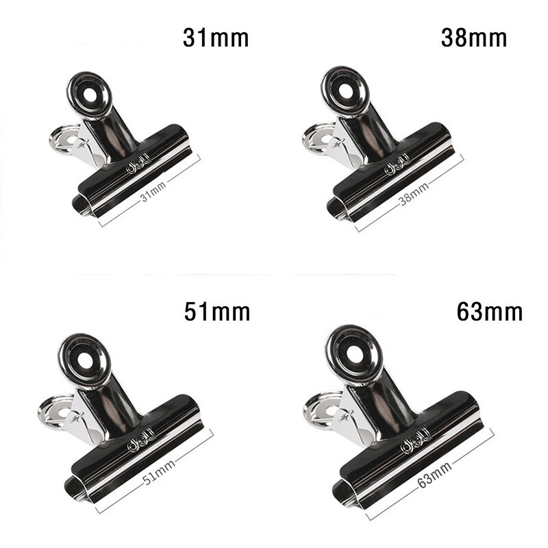 Clips de acero inoxidable, Clip de cola de milano de Metal plateado, soporte para billetes, organizador de documentos de papel, papelería escolar y de oficina