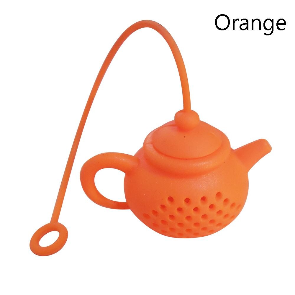 Teapot/Fish/Poop Shaped Tea Infuser Strainer Silicone Tea Bag Leaf Filter Diffuser Kitchen Gadget Teaware Accessories: orange