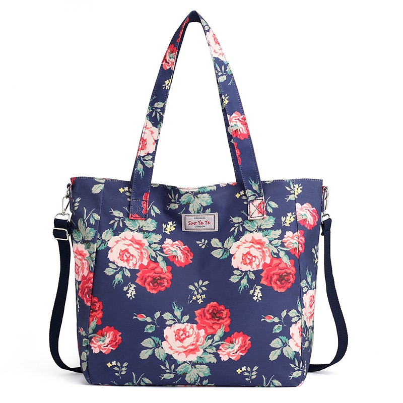 Women Handbag Big Size Tote Ladies Casual Flower Printing Nylon Shoulder Messenger Bag Beach Bolsa Feminina
