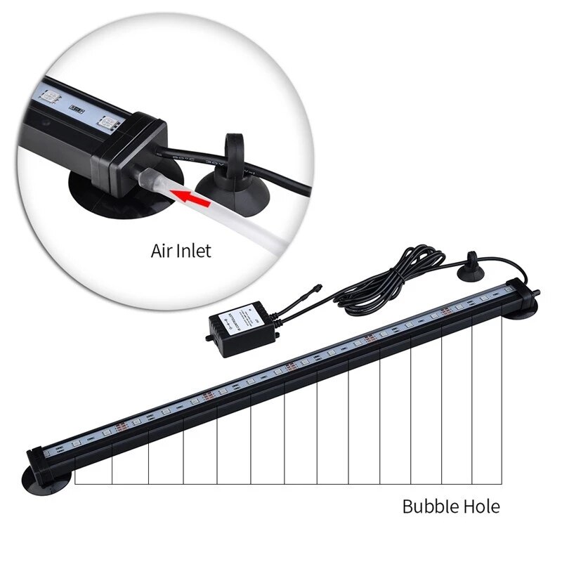 LED Air Bubble Light Aquarium Lamp Underwater Submersible Fish Tank Light Color Changing Making Oxygen Aeration tools