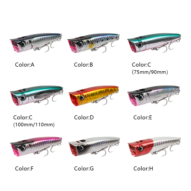 LETOYO Topwater popper 8.5-30g galleggiante musica rock pop Esche dure artificiali per esca da pesca al luccio persico spigola