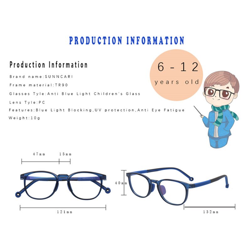 Kids Anti-blue Light Glasses Children Ultralight Round Eyeglasses Boys Girls Myopia Eyewear Blue Light Blocking Computer Glass